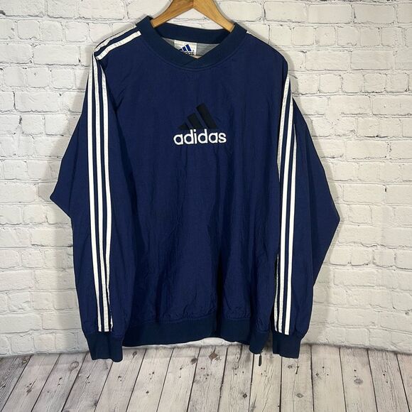 Vintage Adidas Trefoil  L 90s Pullover Track Jacket size L Large - Picture 1 of 9